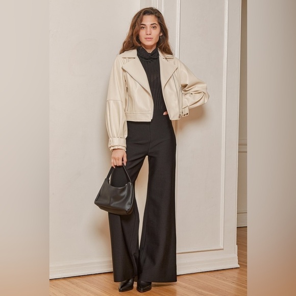 NWT Lulu’s Cool to the Core Ivory Vegan Leather Moto
Jacket - Picture 4 of 12